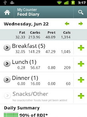 FatSecret卡路里计算器软件截图1