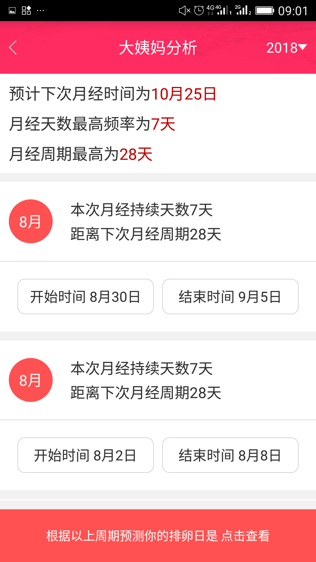 排卵期安全期日历软件截图1